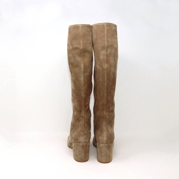 Gianvito Rossi 38.5 Joelle Suede Knee High Tall High Heel Boot 70mm Camel - Picture 7 of 16